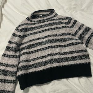 patterned mockneck sweater